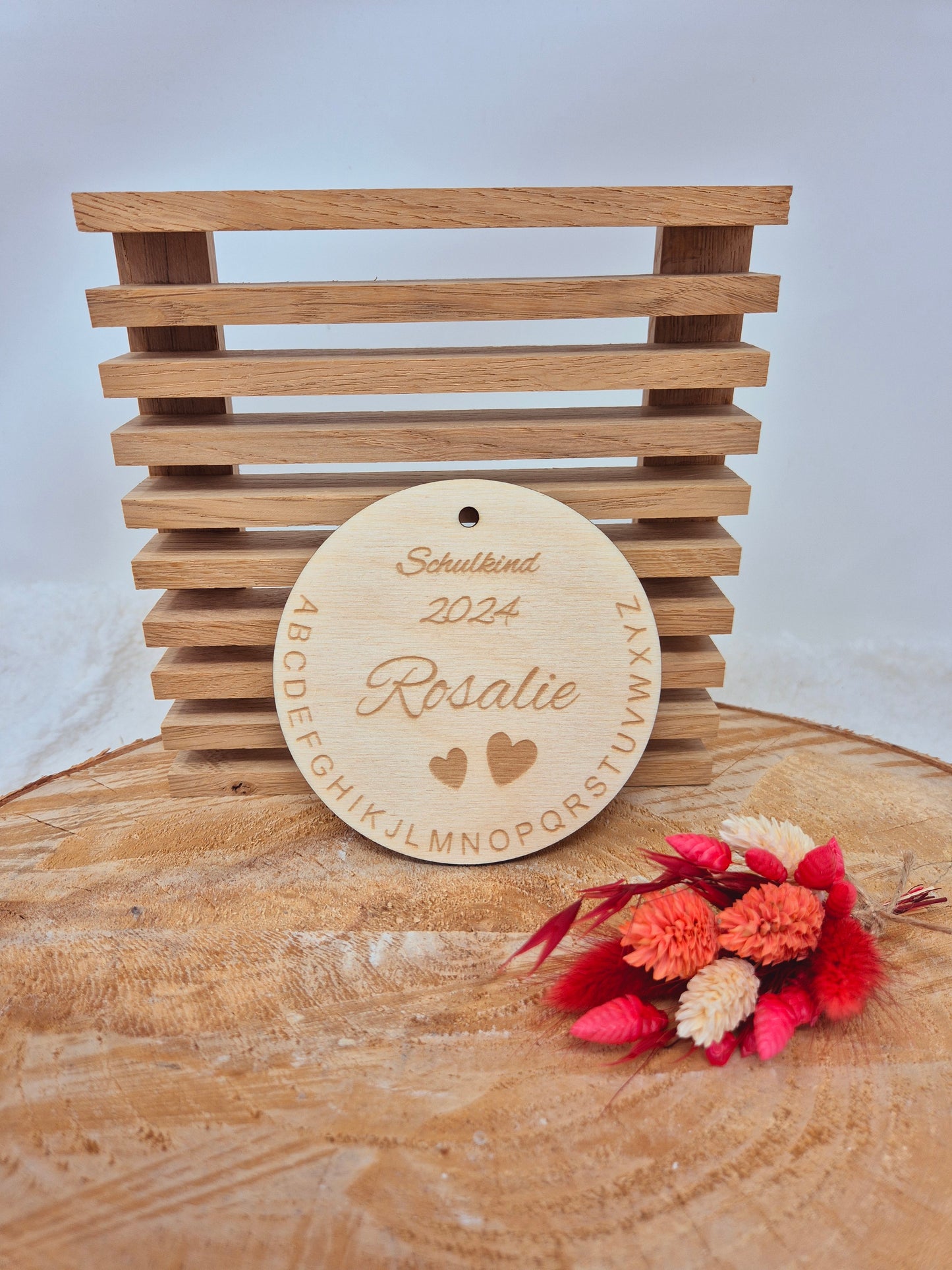 Personalisierte Holzanhänger - Schultütenanhänger - Holzanhänger mit Namen zur Einschulung - 2025