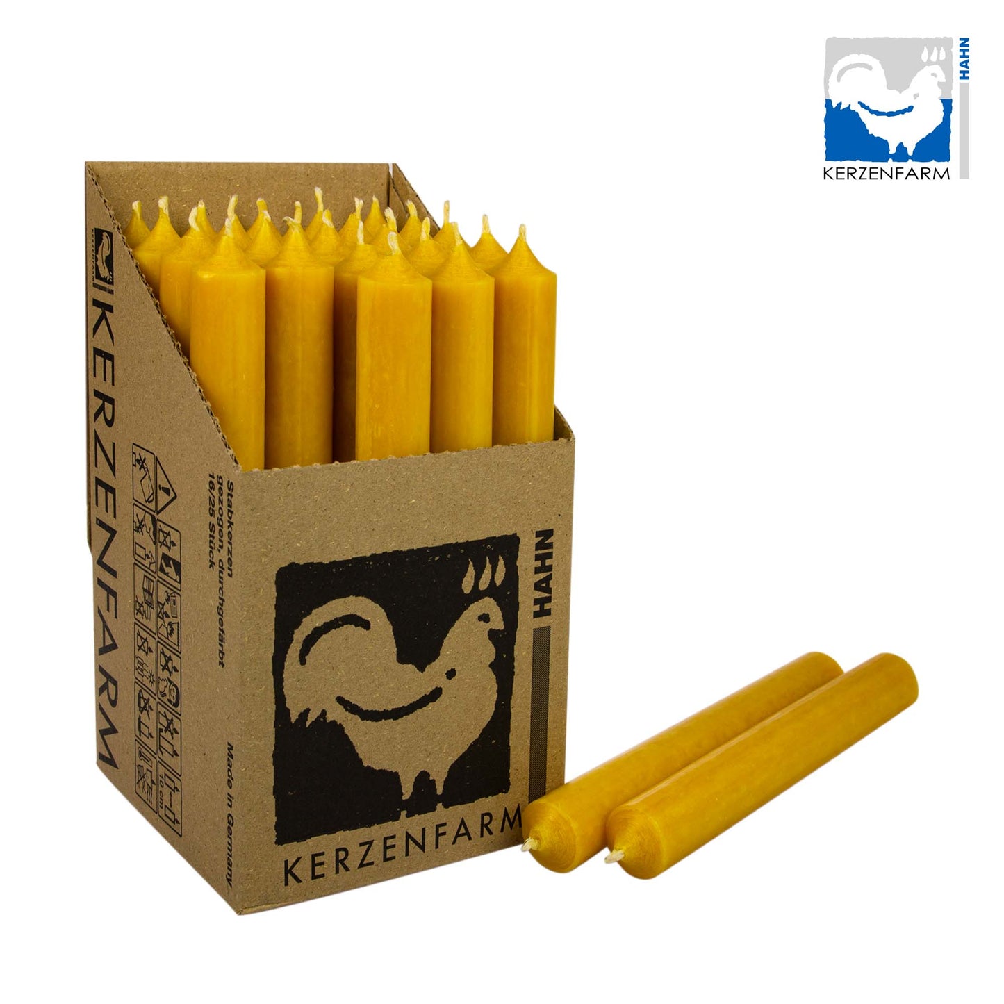 Kerzen, Stabkerzen aus Paraffin, 180/22 mm, KERZENFARM HAHN,