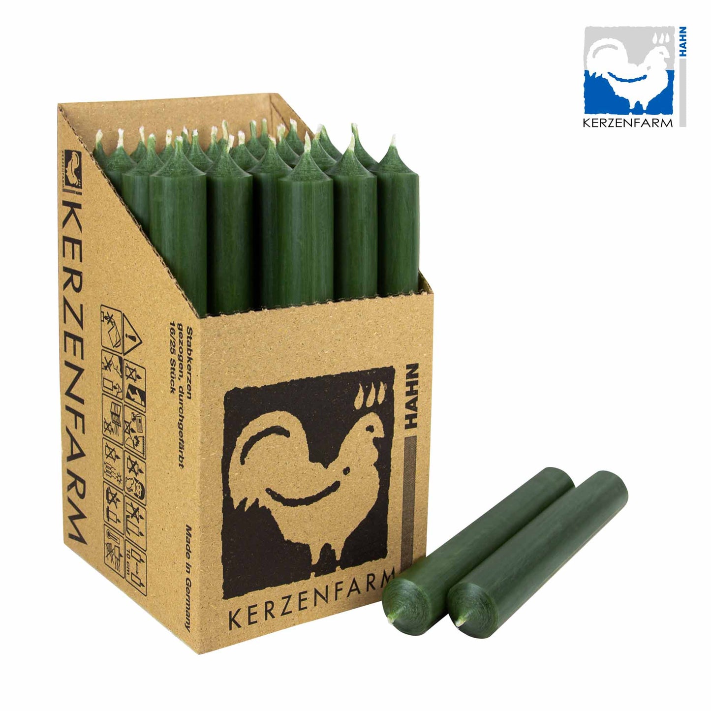 Kerzen, Stabkerzen aus Paraffin, 180/22 mm, KERZENFARM HAHN,
