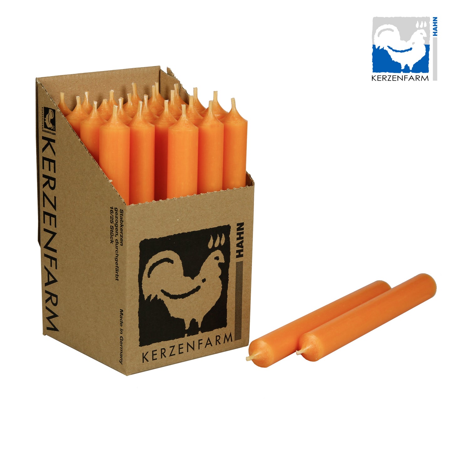 Kerzen, Stabkerzen aus Paraffin, 180/22 mm, KERZENFARM HAHN,