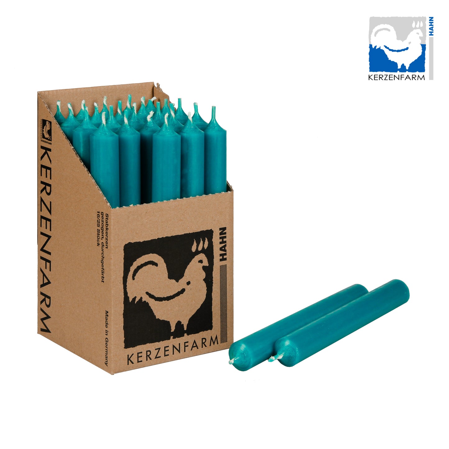 Kerzen, Stabkerzen aus Paraffin, 180/22 mm, KERZENFARM HAHN,