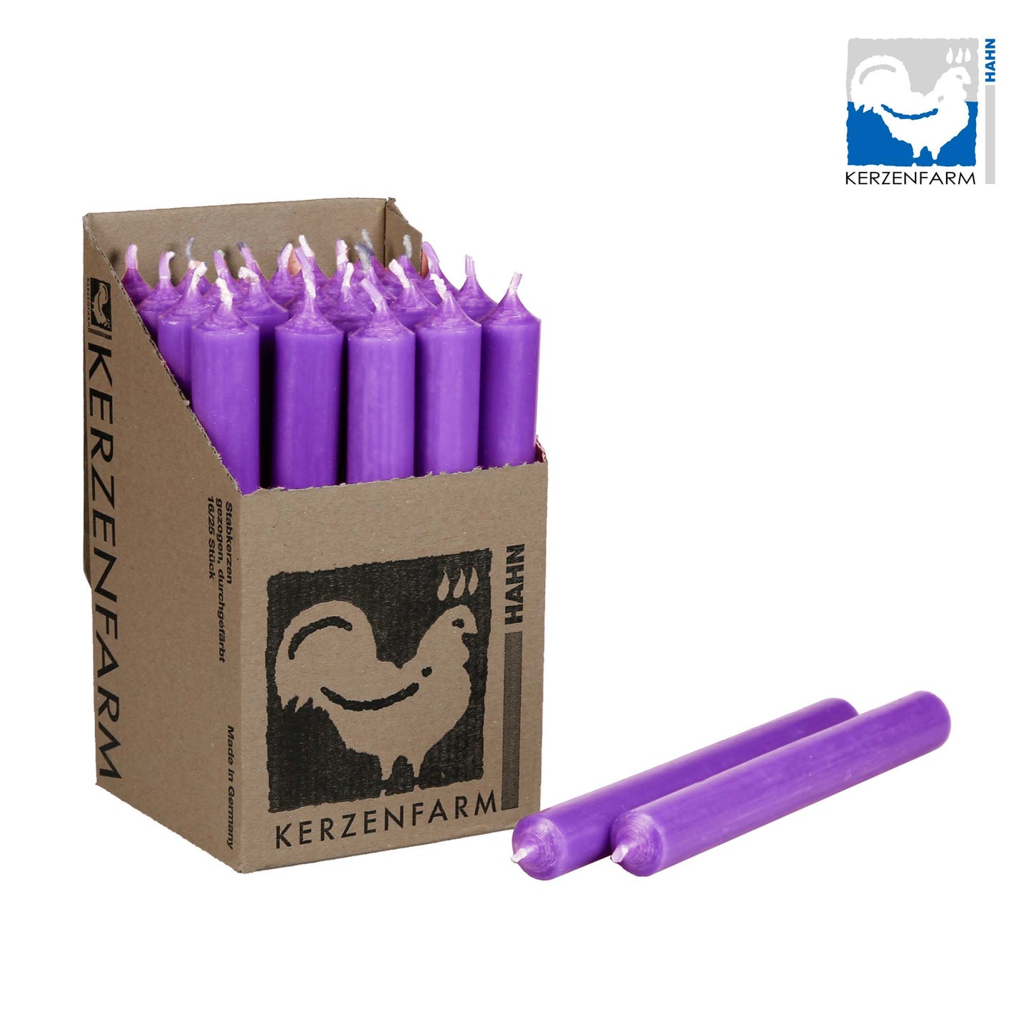 Kerzen, Stabkerzen aus Paraffin, 180/22 mm, KERZENFARM HAHN,