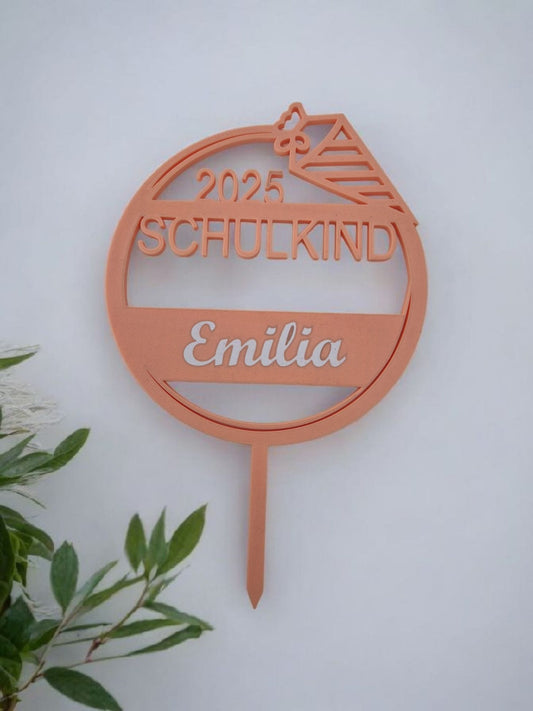 Cake Topper Einschulung 2025, Schulkind Deko, Tortenstecker Schulanfang, Einschulung personalisiert, Schultüte Torte, Name Cake Topper