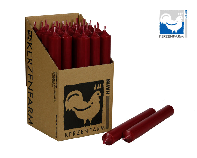 Kerzen, Stabkerzen aus Paraffin, 180/22 mm, KERZENFARM HAHN,