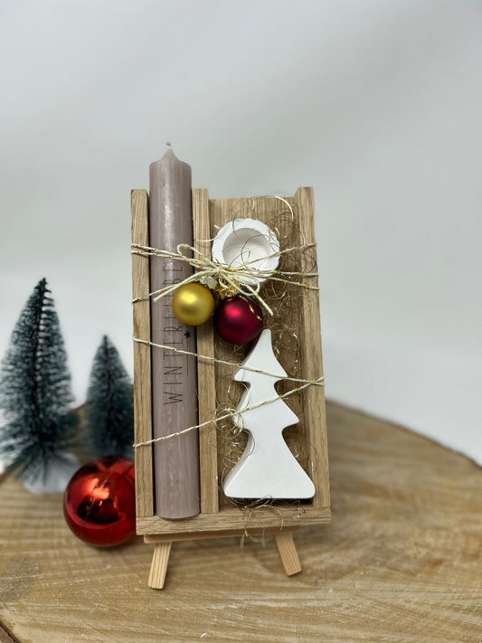 Weihnachtsgeschenk Kerze Tannenbaum | Geschenkset | Wichtelgeschenk | Nikolaus | Dekoration | Geschenkbox Tannenbaum