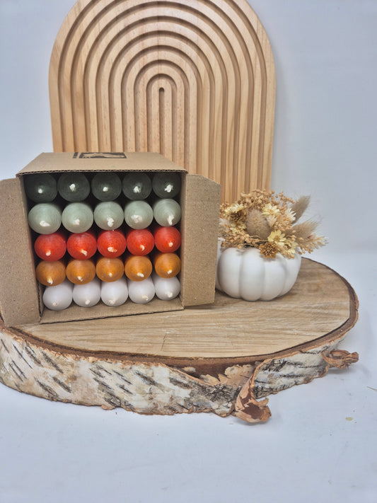 Deko-Stabkerzen Set – 25 Stück in Herbsttönen, 10 cm, Kerzenfarm Hahn