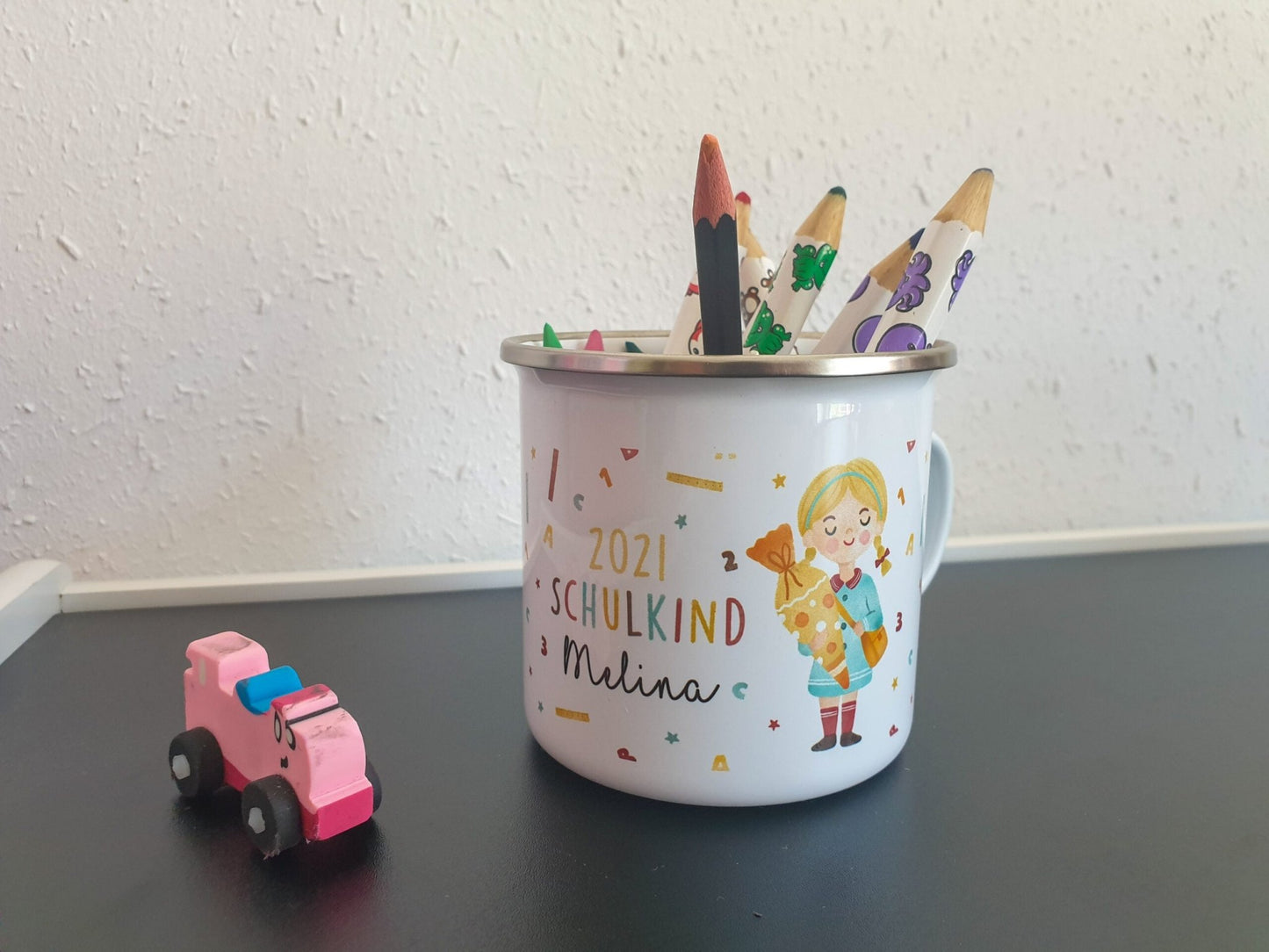 Emaille Tasse Schulkind - milessimo