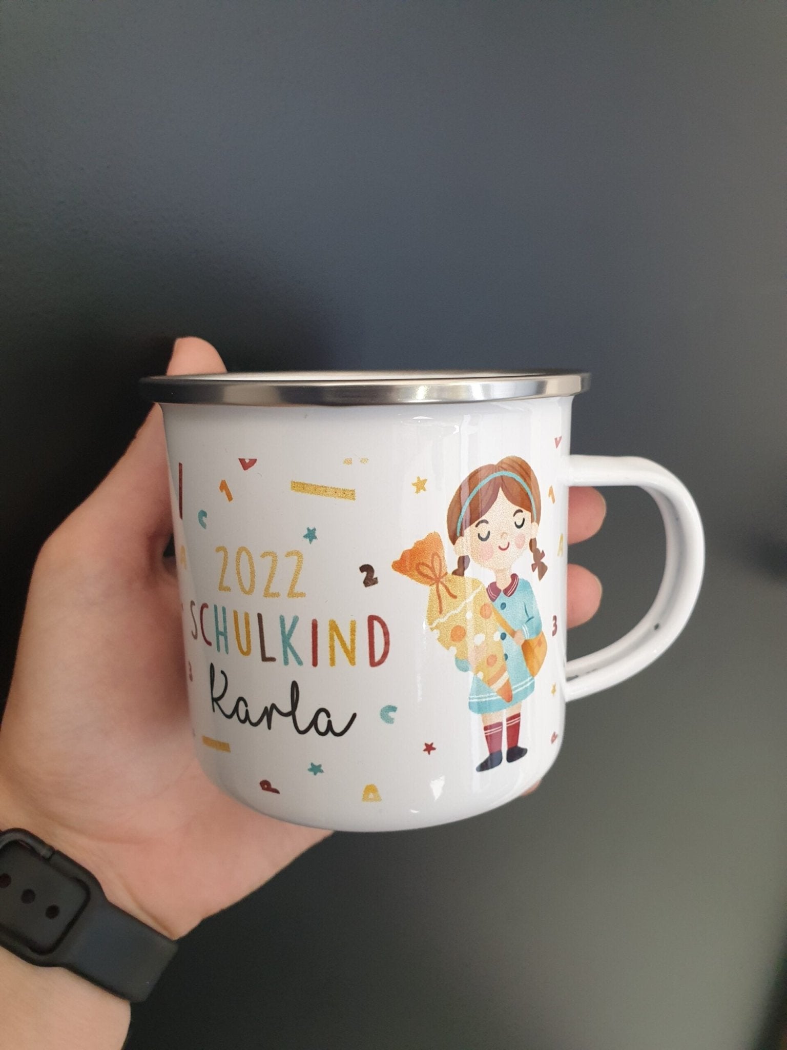 Emaille Tasse Schulkind - milessimo