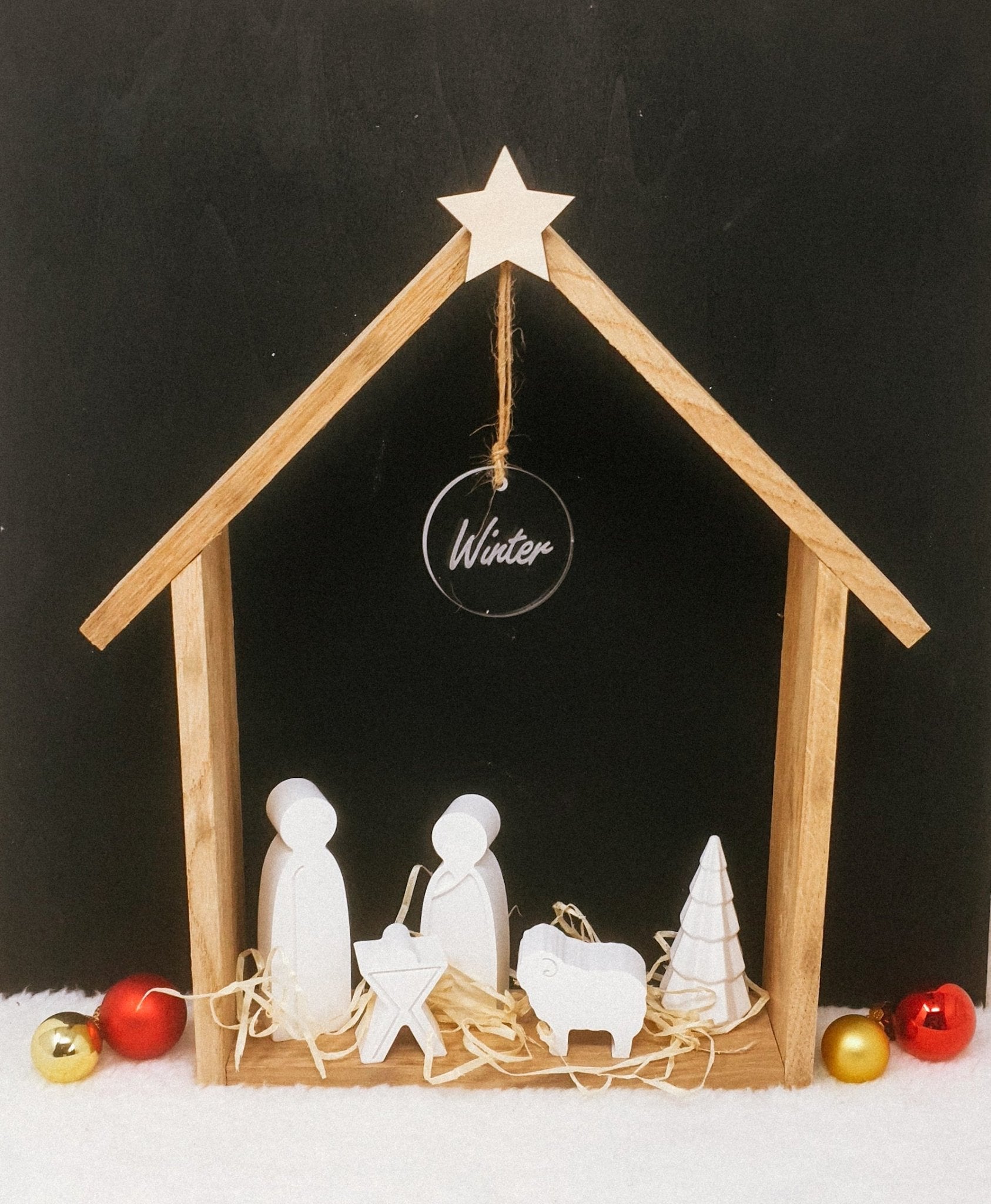 Haus aus Klötzchen mit Josef und Maria aus Raysin - milessimo