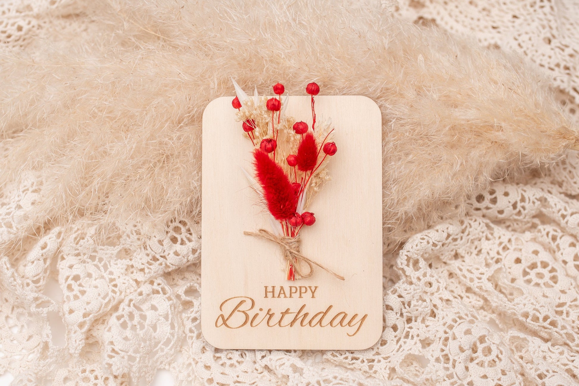 Holz Karte - Happy Birthday - milessimo