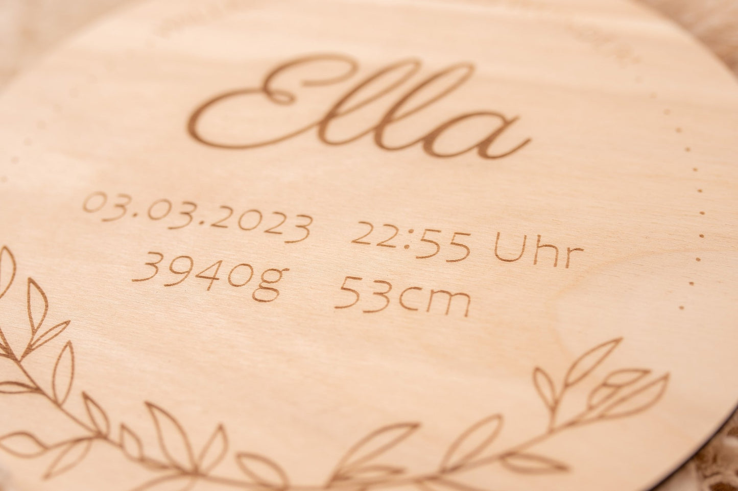 Holzscheibe - Geburtsdaten - milessimo