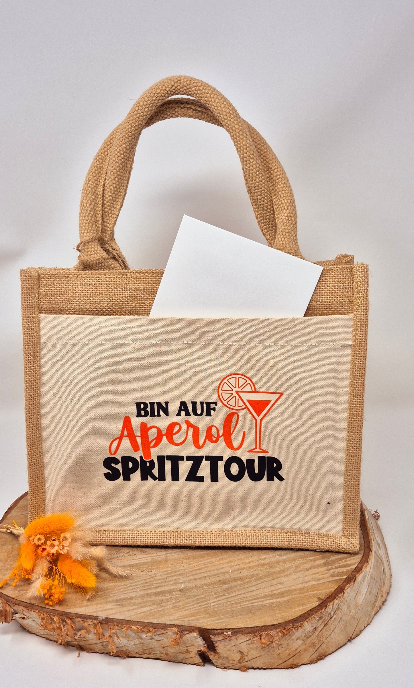 Jutetasche Aperol Spritztour, Tasche Aperol Spritz Tour, Geschenktasche für Getränke, Aperol Spruch