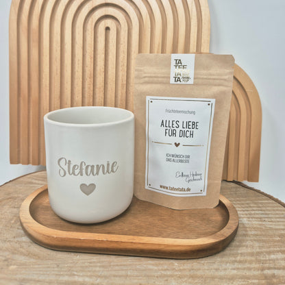Personalisierter Becher mit Name und Herz – Geschenk für Lieblingsmenschen